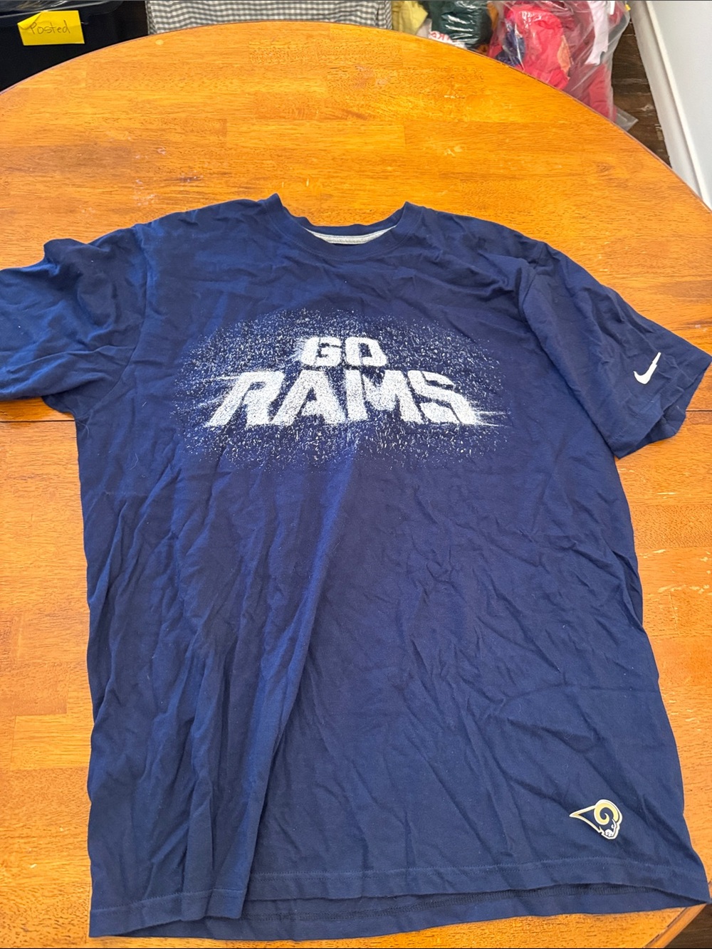 Nike Men’s Navy Blue 'Go Rams' Short-Sleeve Graphic Tee xl